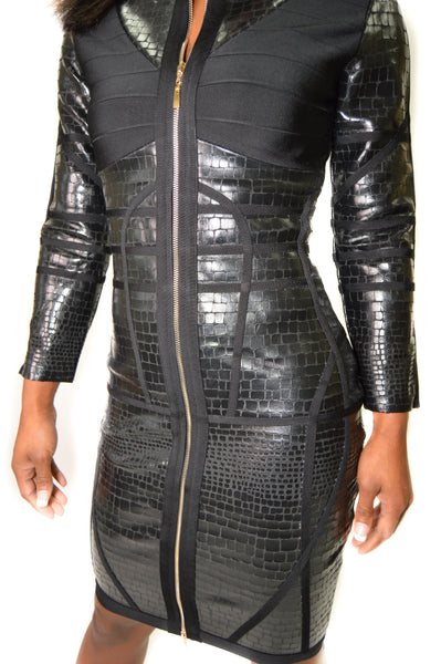 Black Panther Faux Leather Dress